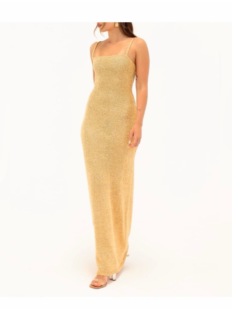 Rumored Palm Beach Maxi Dress Gold